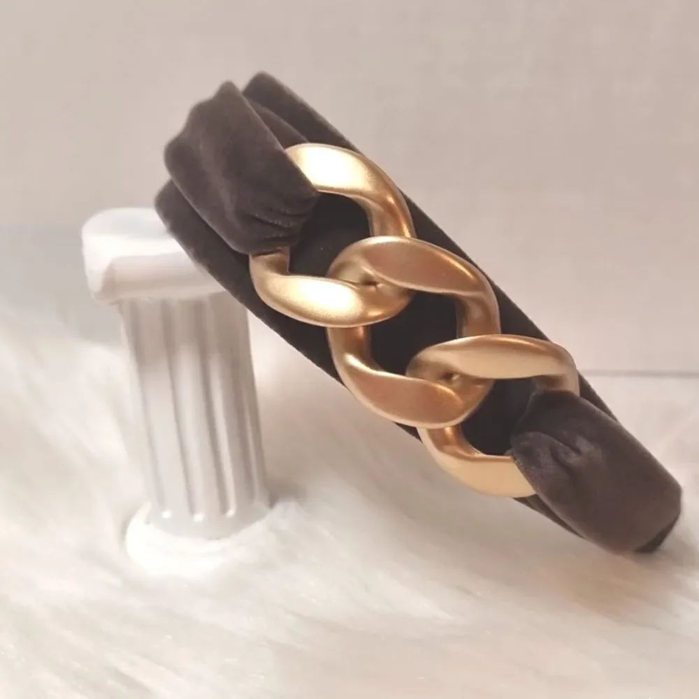 New VELVET GOLD CHAIN LINK HEADBAND